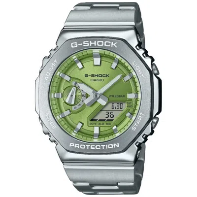 Pre-owned G-shock Casio  G-steel Analog-digital Lime Green Steel Men's Watch Gm2110d-3a