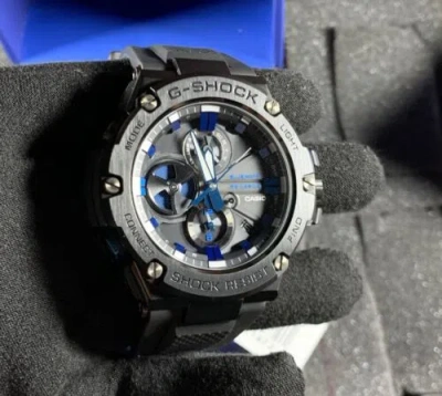 Pre-owned G-shock Casio  G-steel Gst-b100bnr-1ajr Blue Note Records Solar Men's Watch