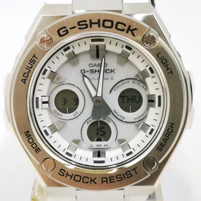 Pre-owned G-shock Casio  G-steel Gst-w310-7ajf White Atomic Men's Watch In Box