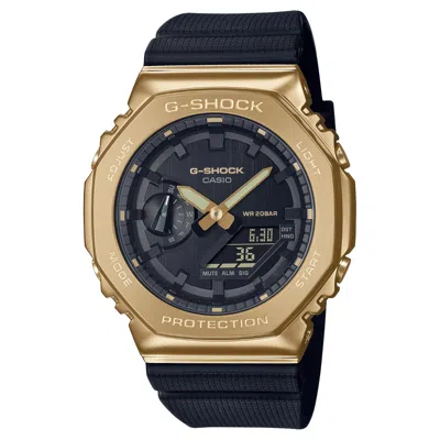 Pre-owned G-shock Casio  G-steel Metallic Gold Analog-digital Mens Watch Gm-2100g-1a9
