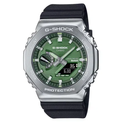 Pre-owned G-shock Casio  G-steel Vaporized Green Bluetooth Solar Watch Gbm2100a-1a3