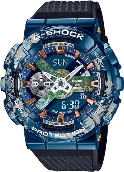 Pre-owned G-shock Casio  Gm-110earth-1ajr Limited Edition Planet Earth Inspired Watch Men