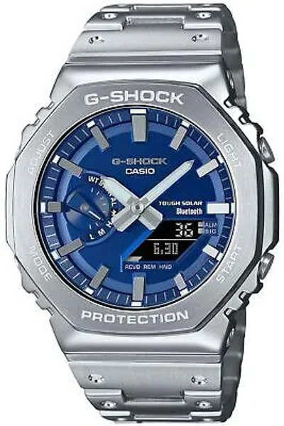 Pre-owned G-shock Casio  Gm-b2100ad-2ajf Blue Full Metal Analog Digital Men's Watch