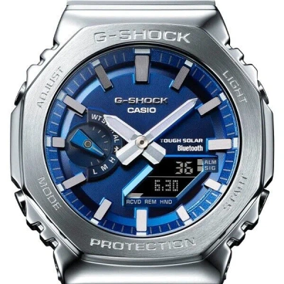 Pre-owned G-shock Casio  Gm-b2100ad-2ajf Blue Full Metal Solar Men's Watch Fast Ship