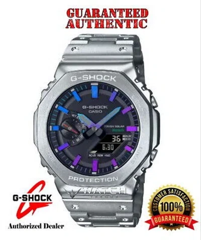 Pre-owned G-shock Casio  Gmb2100pc-1a 40th Anniversary Bluetooth Solar Powered Silver Watch