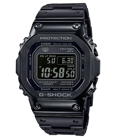 Pre-owned G-shock Casio  Gmw-b5000gd-1jf Full Metal Bluetooth Radio Solar Watch Black Ip