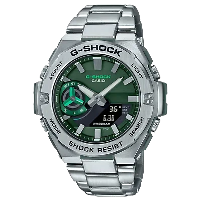 Pre-owned G-shock Casio  Gst-b500ad-3ajf G-steel Carbon Bluetooth Solar Watch Silver Men's