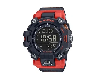 Pre-owned G-shock Casio  Gw9500-1a4 Master Of - Land Mudman Digital Resin Watch In Black