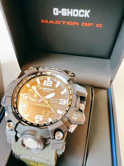 Pre-owned G-shock Casio  Gwg-1000-1a3jf Mudmaster Men's Watch Japan Tough Green 56mm Khaki