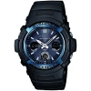 G-shock Casio  Mens Multi-band 6-atomic Blue Watch Awgm100a-1a In Black