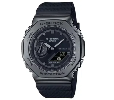 Pre-owned G-shock Casio Gm-2100bb-1ajf  Men's Metal Covered Black Out Watch Fedex