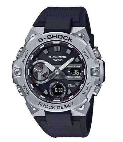 Pre-owned G-shock Casio Gstb400-1a Shock G-steel Slim Black Resin Strap Analog Watch