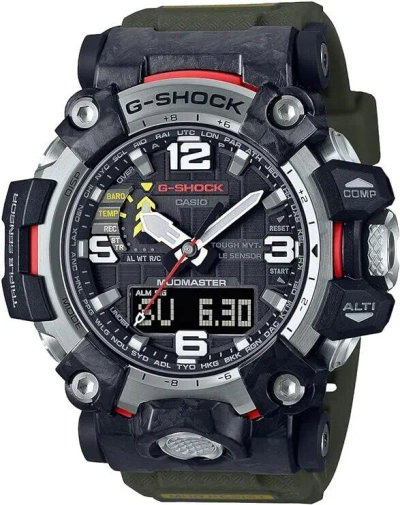 Pre-owned G-shock Casio Gwg-2000-1a3jf  Carbon Mudmaster Solar Triple Sensor From Jpn