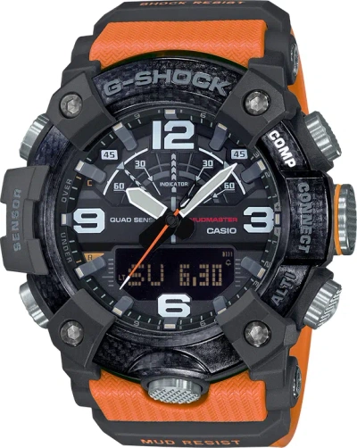 Pre-owned G-shock Casio Tactical  Mudmaster Ani-digi Watch, Black/orange Strap, Ggb100-1a9