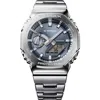 G-shock G-steel Gm2110d-8a Grey Ana-digi Bracelet Watch, 49.3mm X 44.4mm In Silver