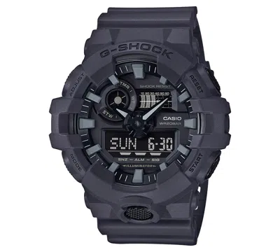 G-shock Men's Analog-digital Dark Grey Resin Strap Watch 53mm In Blue
