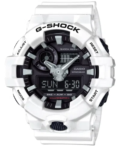 G-shock Men's Analog-digital White Resin Strap Watch 54mm Ga700-7a