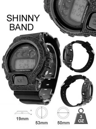 Pre-owned G-shock Men's Authentic Real Casio Dw 6900 Shock Watch Custom + Black Bezel Zirconium