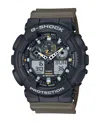 G-SHOCK MEN'S JAPANESE QUARTZ BLACK RESIN WATCH, 51.2MM, GA100TU-1A3