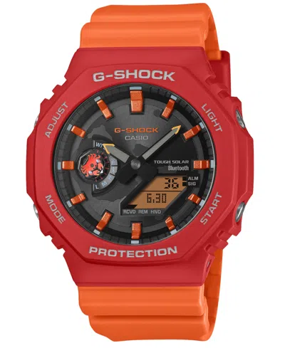 G-shock Men's Japanese Quartz Red Resin Charles Darwin Foundation Limited Edition Watch 45.4mm In Orange