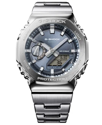 G-shock Men's Japanese Quartz Silver-tone Stainless Steel Watch, 44.4mm In Metallic