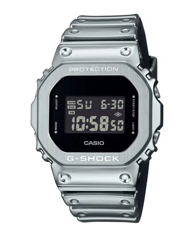 G-shock Men's Silver-tone Silicone Watch, 43.2mm