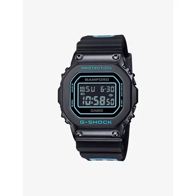 G-shock Mens Black/blue Bamford London X  Stainless-steel And Resin Quartz Watch 43mm