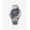G-shock Mens Gm-2110d-2ber Stainless-steel Quartz Watch Silver / Blue In Metallic