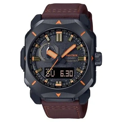 Pre-owned G-shock Pro Trek Solar Atomic Compass Altimeter Barometer Men's Watch Prw6900yl5