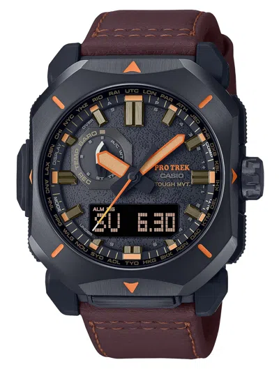 Pre-owned G-shock Prw6900yl5 Casio Pro Trek Black/brown Size 145-215mm Features Digital Co