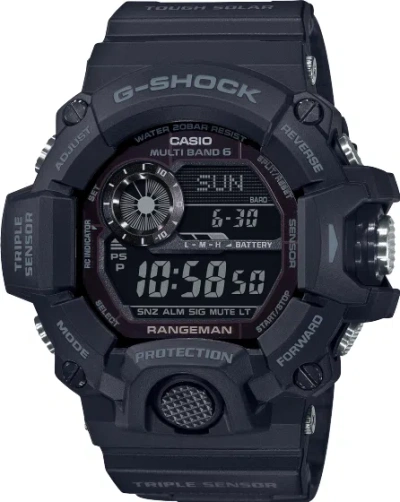 Pre-owned G-shock Rangeman Gw9400-1b Black Triple Sensor Solar Digital Limited Watch
