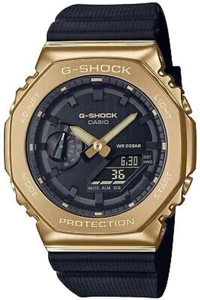 Pre-owned G-shock Watch Metal Covered Gm-2100g-1a9jf Men's Black In Black/gold