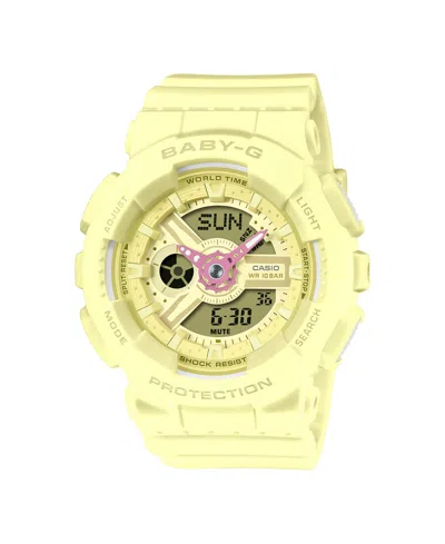 G-shock Women's Baby-g Yellow Resin Watch, 43.4mm