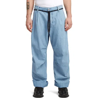 G-star 3d Pleated Organic Cotton Jeans In Blue