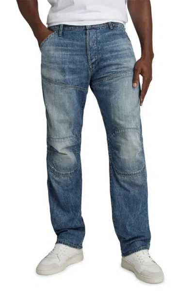 G-star 5620 3d Straight Leg Jeans In Antique Faded Penida Blue