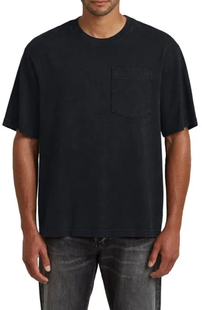 G-star Acid Wash Boxy Fit Organic Cotton Pocket T-shirt In Blue