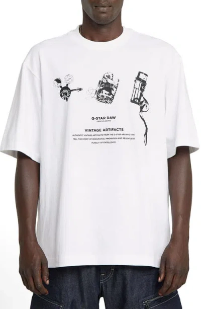 G-star Archive Boxy Organic Cotton Graphic T-shirt In White