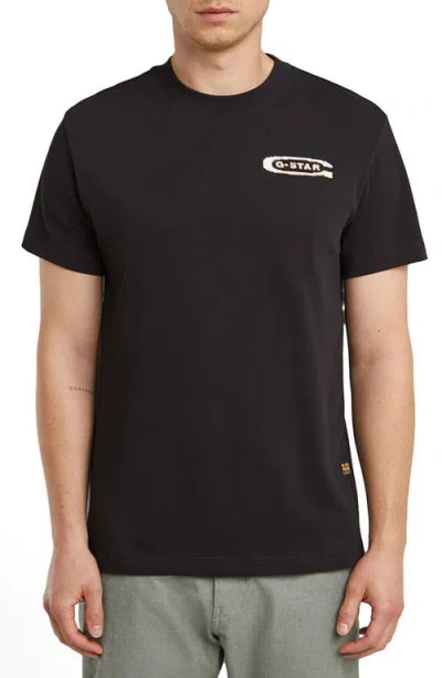 G-star Back Gr Arch Organic Cotton Graphic T-shirt In Black