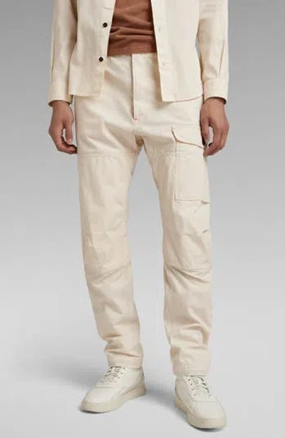 G-star Bearing 3d Cotton Cargo Pants In Ecru