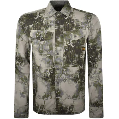 G-star G Star Cargo Pocket Shirt Beige In Grey