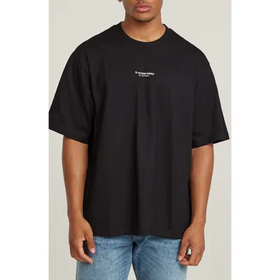 G-star Center Chest Logo Organic Cotton Graphic T-shirt In Dark Black