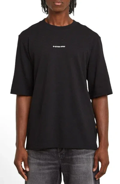 G-star Checquard Logo Organic Cotton T-shirt In Black