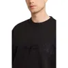 G-star Chenille G-script Loose Organic Cotton Crewneck Sweatshirt In Dark Black