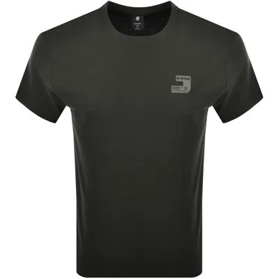 G-star Chest Logo T Shirt Asfalt Grey In Gray