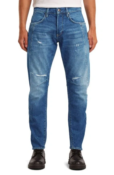 G-star Contour 3d Ripped Slim Fit Jeans In Blue