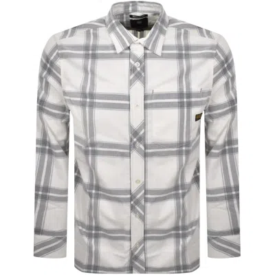 G-star Corduroy Check Shirt Off White