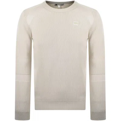 G-star Detailed Knit Jumper Beige