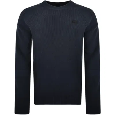 G-star Detailed Knit Jumper Legion Blue In Navy
