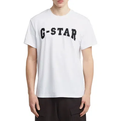 G-star Felt Logo Organic Cotton T-shirt In White