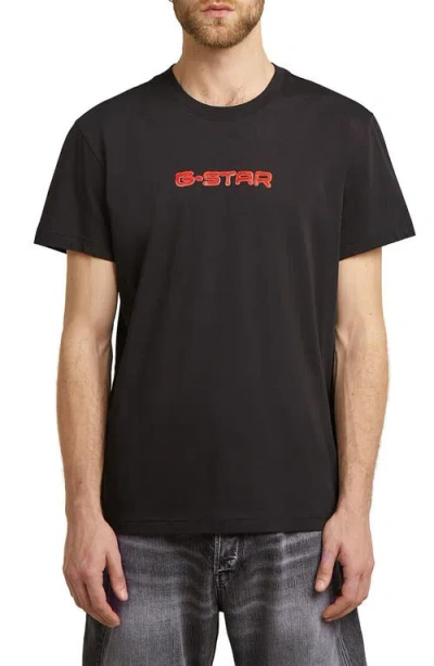 G-star Gel Print Organic Cotton T-shirt In Black